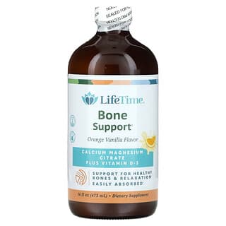 LifeTime Vitamins, Bone Support, Calcium Magnesium Citrate Plus Vitamin D-3, Orange Vanilla, 16 fl oz (473 ml)
