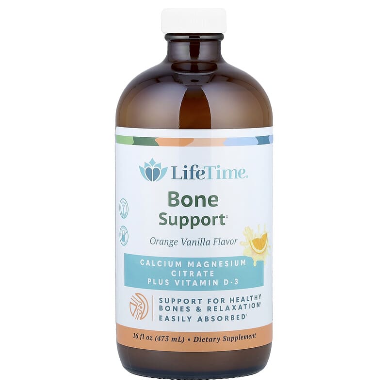 Supporto per le ossa, Citrato di magnesio e calcio con vitamina D3, Arancia  e vaniglia, 473