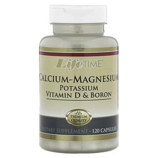 LifeTime Vitamins, Cálcio-Magnésio, Potássio, Vitamina D e Boro, 120 Cápsulas