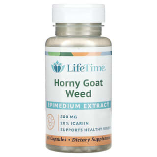 LifeTime Vitamins, Erva daninha de cabra com tesão, 500 mg, 60 cápsulas