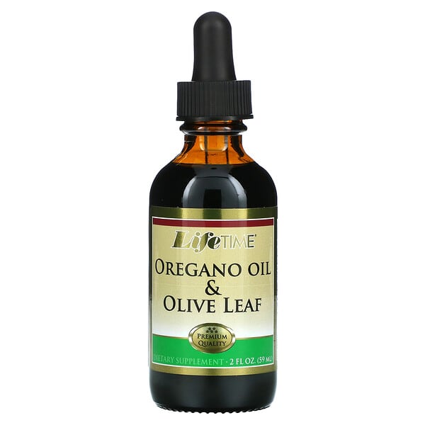 LifeTime Vitamins, Aceite de orégano y hoja de olivo, 59 ml (2 fl oz)