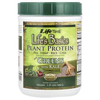 لايف تايم فيتامينز‏, Life's Basics، بروتين نباتي بالإضافة إلى خضروات وكرنب أجعد، 1.29 رطل (585 جم)