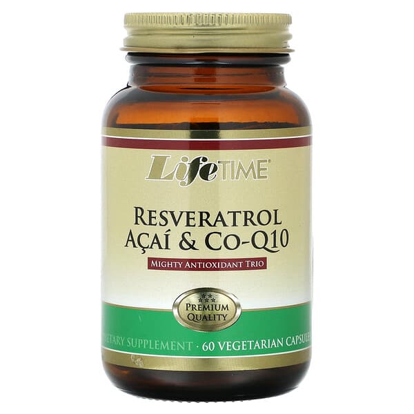 LifeTime Vitamins Resveratrol Acai & Co-Q10, 60 Vegetarian Capsules