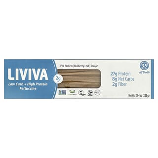 LIVIVA, Fettuccine a basso contenuto di carboidrati e alto contenuto proteico, 225 g