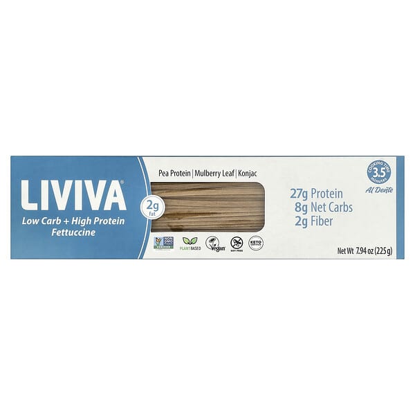 LIVIVA, Low Carb + High Protein Fettuccine, 7.94 oz (225 g)