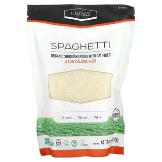 LIVIVA, Spaghetti, Pasta de shirataki orgánico con fibra de avena, 400 g (14,11 oz)