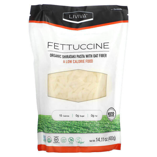 LIVIVA, Fettuccine, Organic Shirataki Pasta With Oat Fiber, 14.11 Oz ...