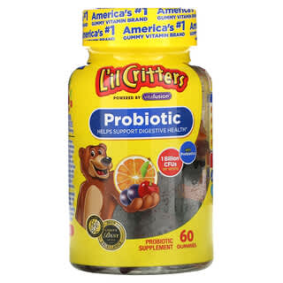 L'il Critters, Probiotic With Prebiotics, Cherry, Orange & Grape Flavor, 1 Billion CFUs, 60 Gummies
