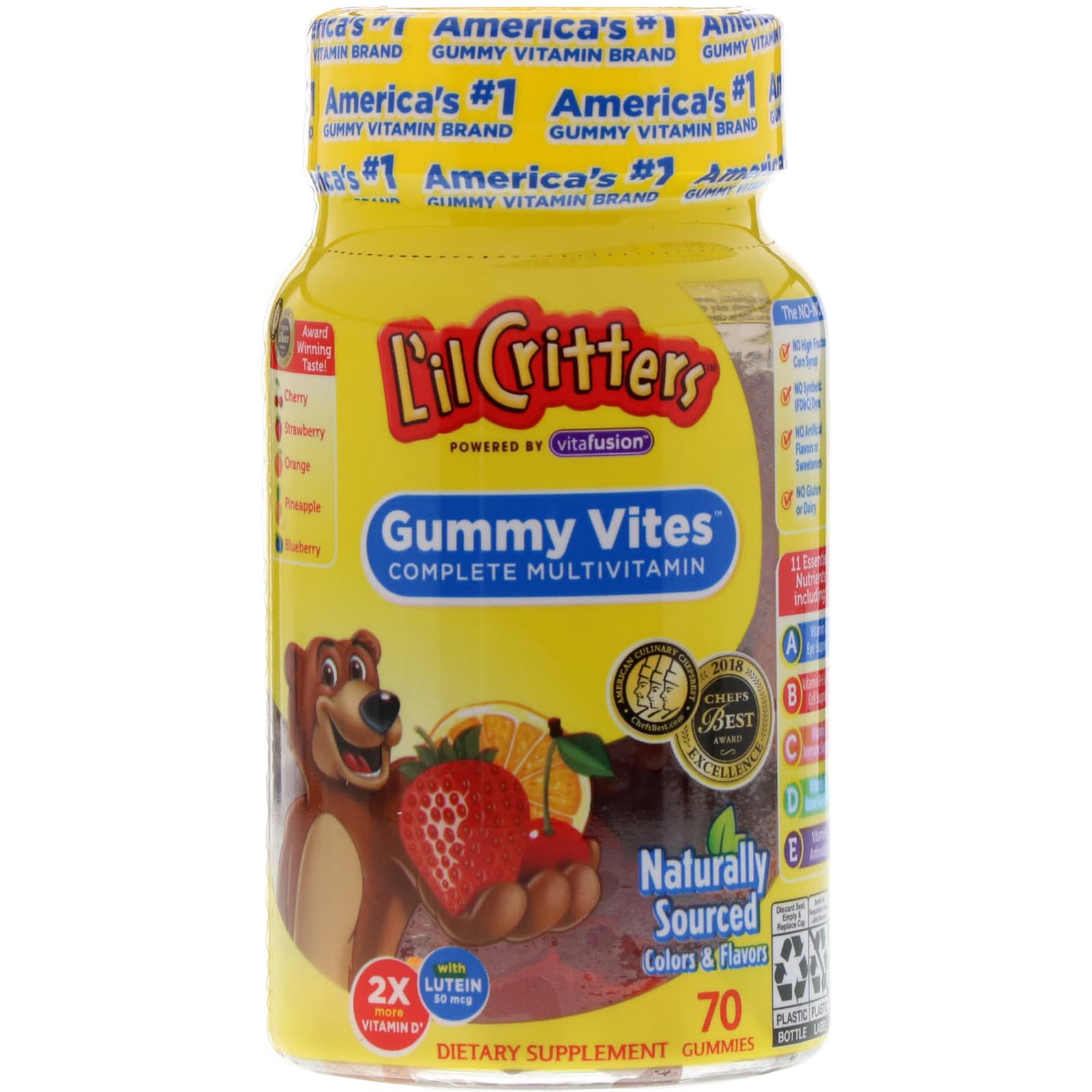 L'il Critters, Gummy Vitesコンプリートマルチビタミン、70グミ