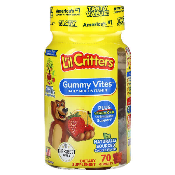 L'il Critters, 구미 바이트 완전 종합 비타민(Gummy Vites Complete Multivitamin), 구미 70 개