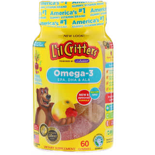 L'il Critters, Omega-3, Sabores a frambuesa y limonada, 60 gomitas