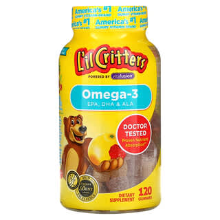 L'il Critters, Oméga-3, Limonade à la framboise, 120 gommes