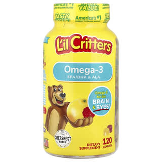 L'il Critters, Omega-3, Limonada de frambuesa, 120 gomitas