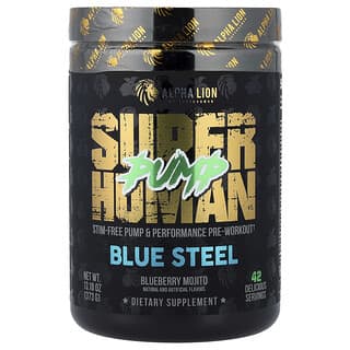 ALPHA LION, SuperHuman Pump, Blue Steel, Blueberry Mojito, 13.18 oz (373 g)