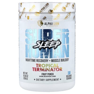ALPHA LION, SuperHuman Sleep, Tropical Terminator, Fruit Punch, 10.56 oz (299 g)