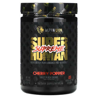 ألفا ليون‏, SuperHuman Supreme ، بوبر الكرز ، الكرز الأسود الحلو ، 12.59 أونصة (357 جم)
