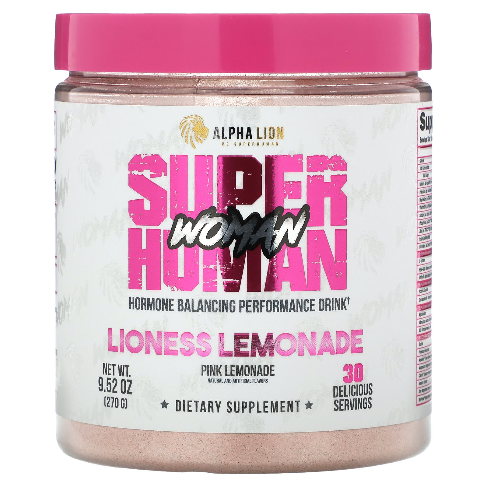 ALPHA LION, SuperHuman Woman, Lioness Lemonade, Pink Lemonade, 9.52 oz