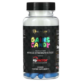 ALPHA LION, Gains Candy, RipFactor, 60 Capsules