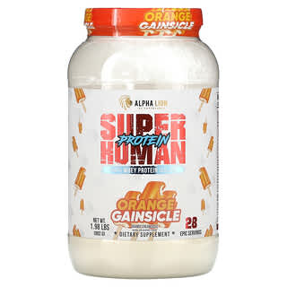 ألفا ليون‏, SuperHuman Protein ، Orange Gainsicle ، كريمة البرتقال ، 1.98 رطل (902 جم)