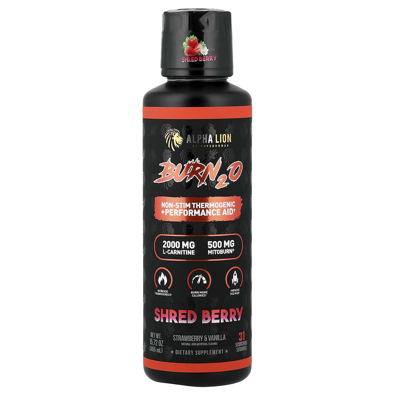 Burn2O, Shred Berry, Strawberry & Vanilla, 15.72 oz (465 ml)