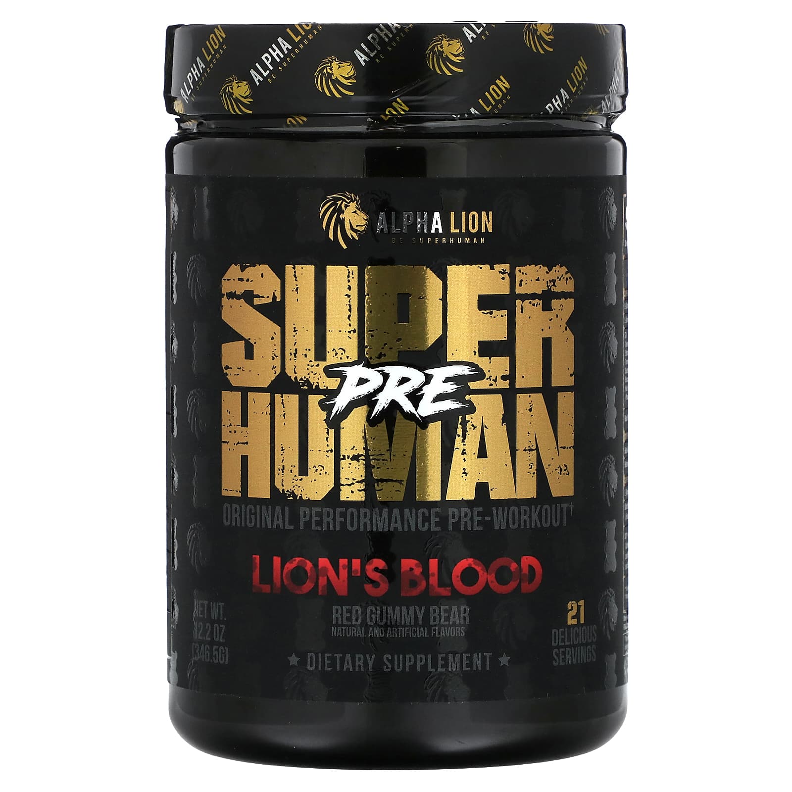 ALPHA LION, SuperHuman Pre, Lion's Blood, Red Gummy Bear , 12.2 oz (346
