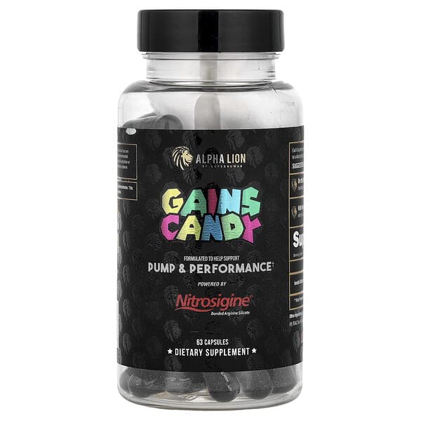 Gains Candy, Nitrosigine®, 63 Capsules (500 mg per Capsule)