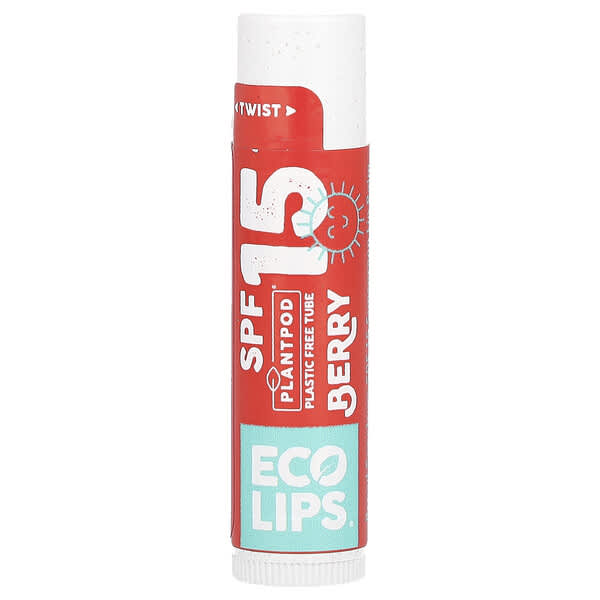 Eco Lips, Sunscreen Lip Balm, SPF 15, Berry, 0.15 oz (4.25 g)