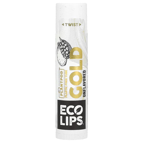 Eco Lips, Gold, Lip Balm, Unflavored , 0.15 oz (4.25 g)