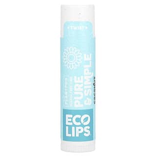 Eco Lips, ピュア&シンプル、リップバーム、ココナッツ、0.15オンス（4.25 g）