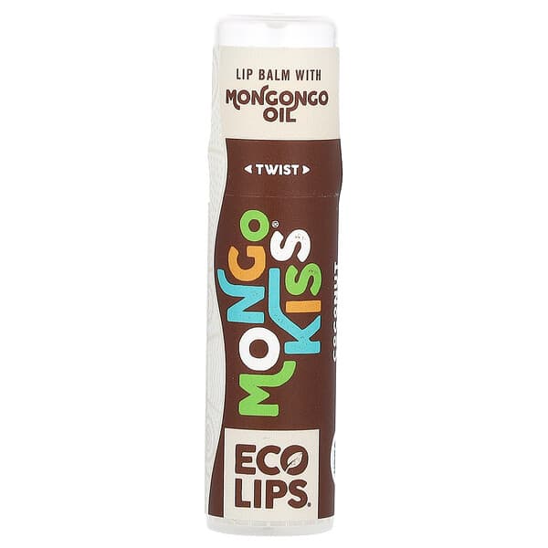 Eco Lips, Mongo Kiss，潤唇膏，椰子味，0.25 盎司（7 克）