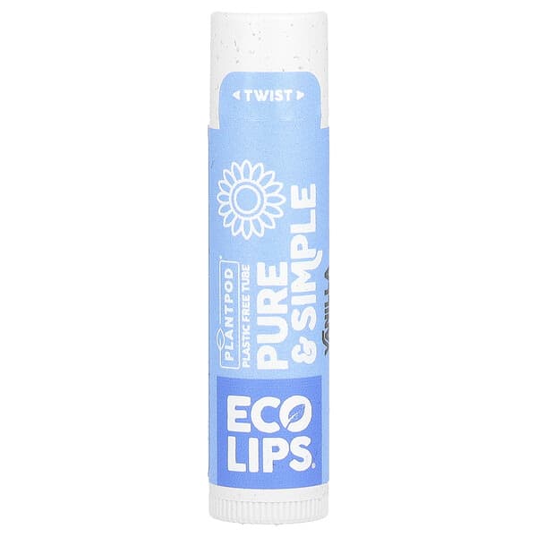 Eco Lips, 全粹簡單，潤唇膏，香草味，0.15 盎司（4.25 克）