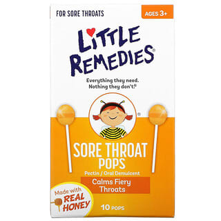 Little Remedies, Pops gegen Halsschmerzen, mit echtem Honig, ab 3 Jahren, 10 Pops