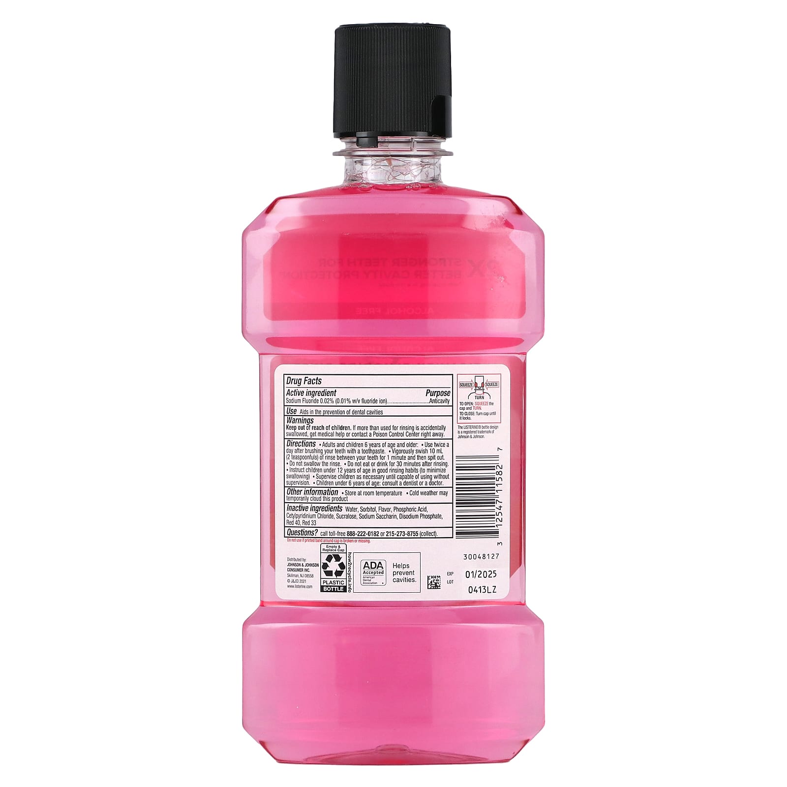 Listerine, Smart Rinse, Alcohol Free, Pink Lemonade, 16.9 fl oz (500 ml)