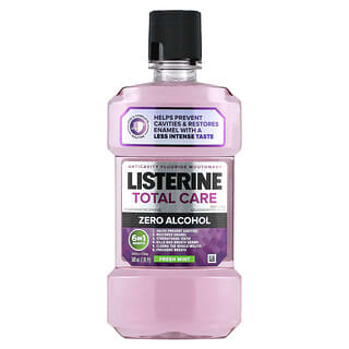 Listerine, 防蛀含氟漱口水，多面護理，無乙醇，新鮮薄荷味，16.9 液量盎司1.05 pt（500 毫升）