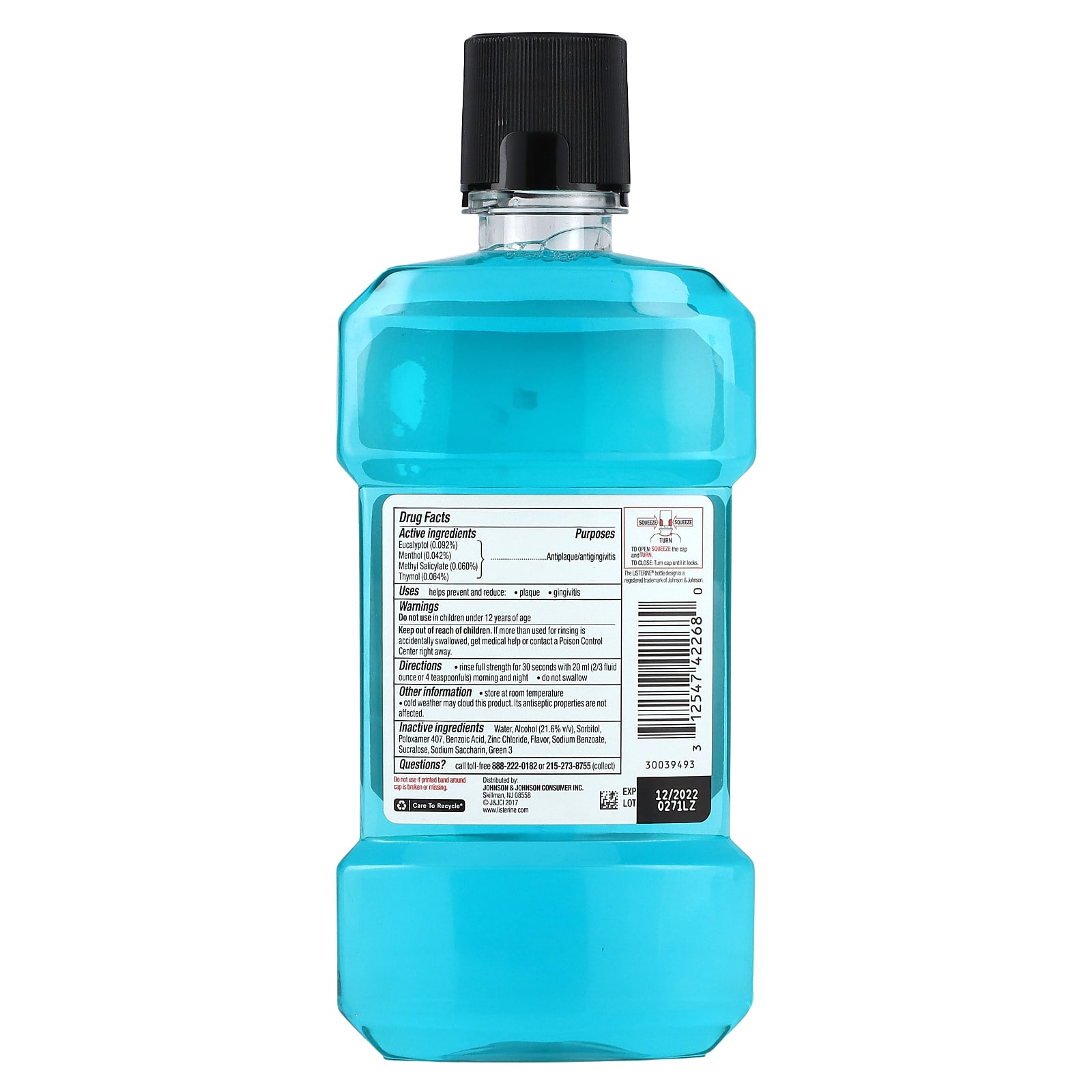 Listerine, UltraClean, Antiseptic, Cool Mint, 1.05 pt (500 ml)