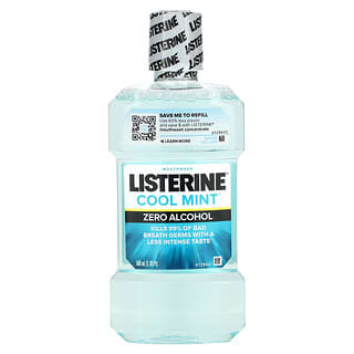 Listerine‏, שטיפת פה Zero Alcohol, בטעם מנטה, 1.05 נק' (500 מ"ל)
