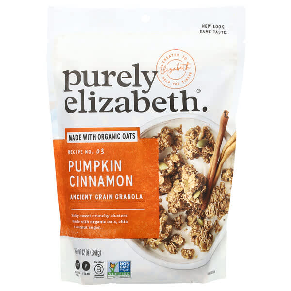 Purely Elizabeth, Ancient Grain Granola, Salty-Sweet Crunchy Clusters, Pumpkin Cinnamon, 12 oz (340 g)