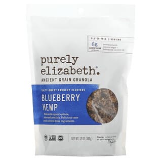 Purely Elizabeth, Granola biologique aux céréales anciennes, myrtille et chanvre, 340 g