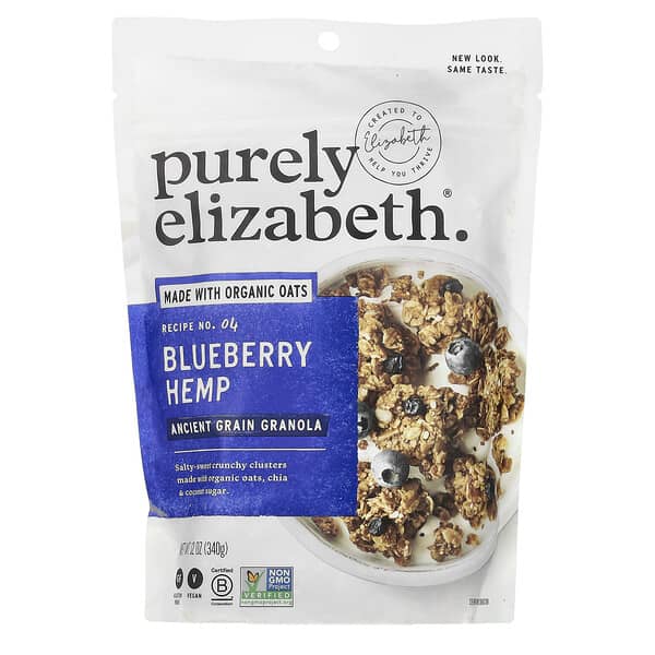 Purely Elizabeth, Ancient Grain Granola, Blueberry Hemp, 12 oz (340 g)