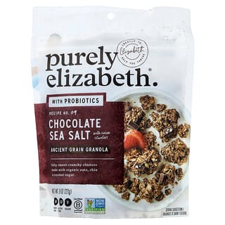 Purely Elizabeth, Granola van oude granen met probiotica. Chocolade zeezout met cacaoclusters, 227 g