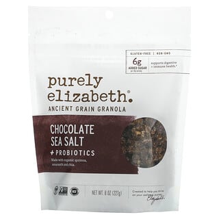 Purely Elizabeth, Гранола из старинного зерна. Шоколадная морская соль с пробиотиками, 227 г (8 унций)