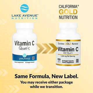 California Gold Nutrition, Vitamin C, Quali®-C, 1,000 mg, 60 Veggie Capsules