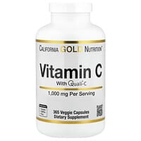 California Gold Nutrition, витамин C, Quali®-C, 1000 мг, 365 растительных капсул