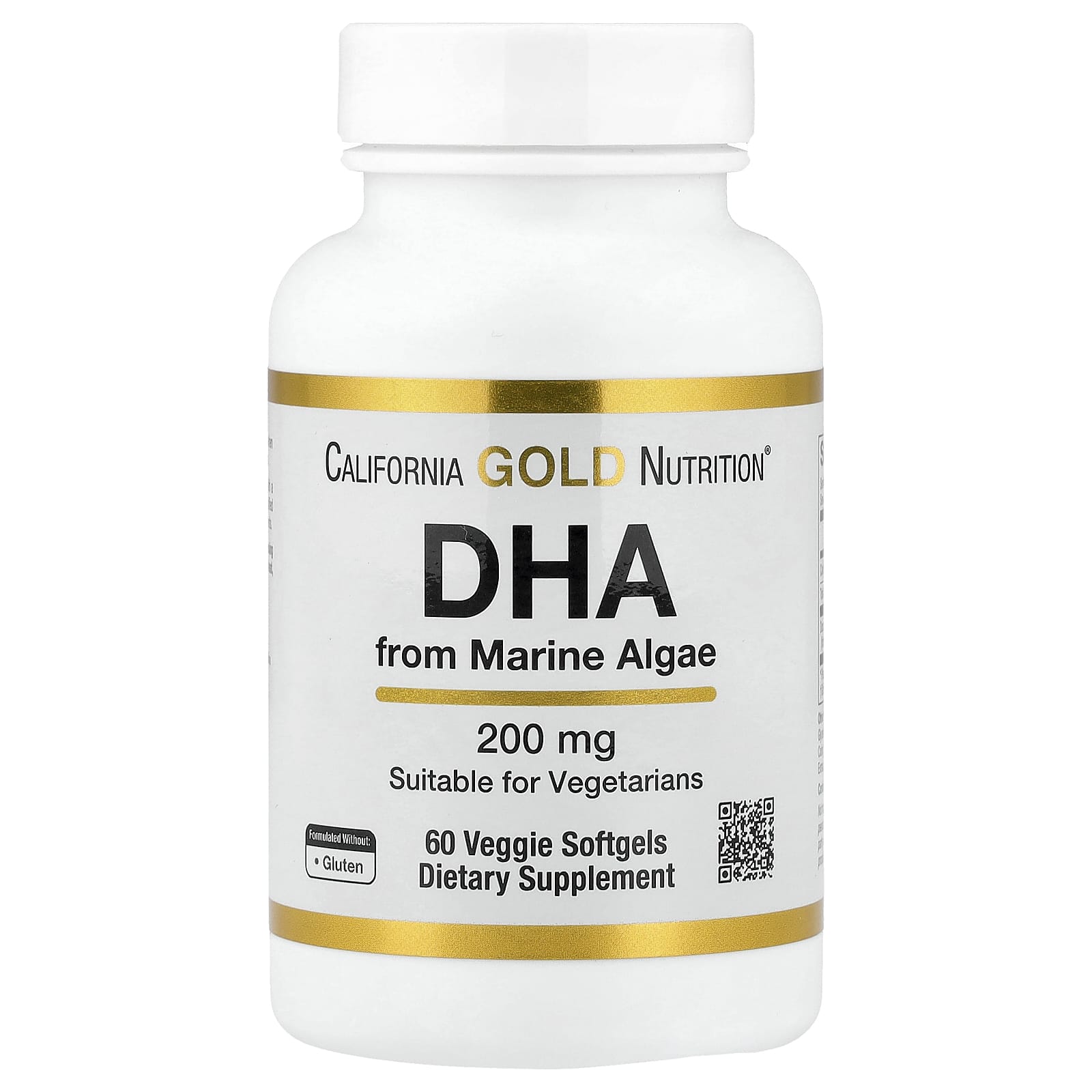 海洋藻類由来DHA（ドコサヘキサエン酸）、200mg、植物性ソフトジェル60粒