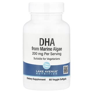 Lake Avenue Nutrition, DHA din alge marine, 200 mg, Omega vegetarian, 60 de capsule moi vegetale