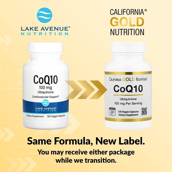 California Gold Nutrition, CoQ10, USP Grade Ubiquinone, 100 mg, 120 Veggie Capsules