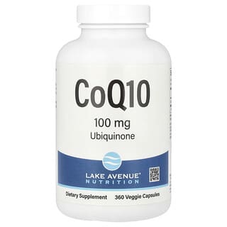 Lake Avenue Nutrition, CoQ10, Ubiquinona de Classe USP, 100 mg, 360 Cápsulas Vegetais