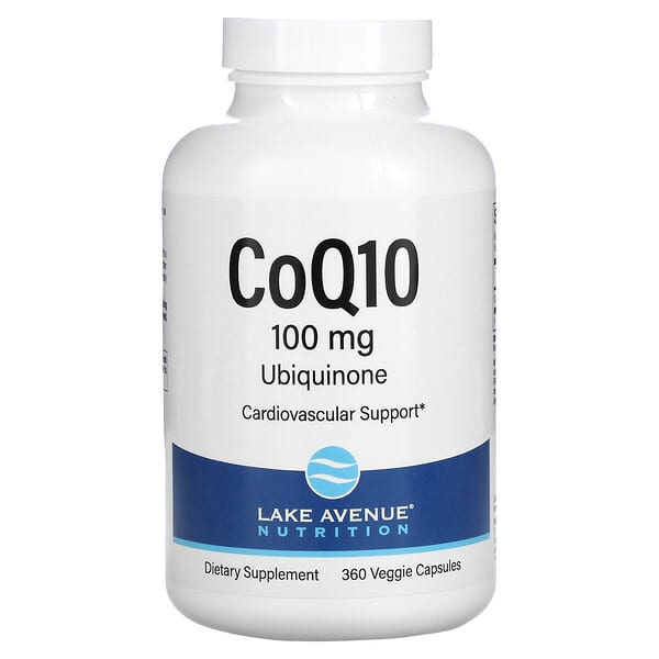 Lake Avenue Nutrition, CoQ10、USP（米国薬局方）グレードユビキノン、100mg、ベジカプセル360粒