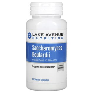 Lake Avenue Nutrition, Saccharomyces boulardii, Levedura Probiótica, 10 Bilhões de UFCs, 60 Cápsulas Vegetais