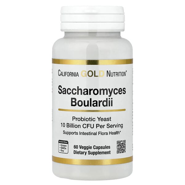 California Gold Nutrition Saccharomyces Boulardii, 60 Veggie Capsules (5 Billion CFU per Capsule)